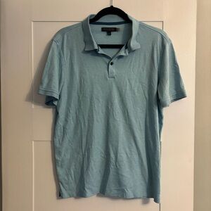 Men’s Banana Republic Luxury Touch Performance Cotton Polo. Bright heather blue
